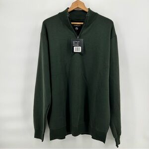 Size XXL Men's Mountain Expeditions 1/4 Zip Sweater OLIVE GREEN NWT